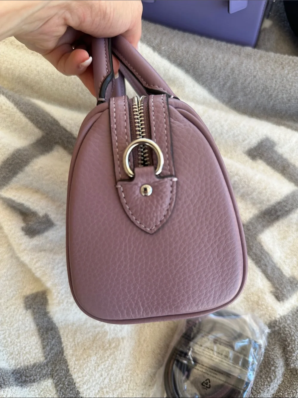 Coach Mini Satchel in Dusty Mauve Pebble Leather
